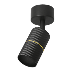 Накладной светильник WOLTA WSL-GU10/18BG-2 NIMB под лампу GU10 Чёрный/золото D55x100 WSL-GU10/18BG-2