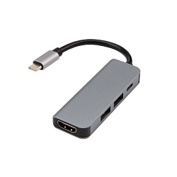 Разветвитель USB Type-C на 4 порта: 1xHDMI/2xUSB/1xType-C PD REXANT 18-4151