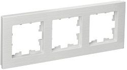 BRITE Рамка 3-местная РУ-3-Бр белый рифленый IEK BR-M32-51-K01