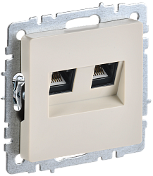 BRITE Розетка двойная RJ11+RJ45 кат.5E РК/Т12-БрКр бежевый IEK BR-KT20-O-1-K10