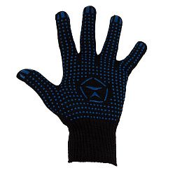 Перчатки х/б стандарт с покрытием ПВХ, размер M, 10 класс вязки, 5 нитей, черные 09-0209