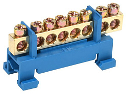 Шина N "ноль" на DIN-изоляторе типа "Стойка" ШНИ-6х9-8-С-С IEK YNN10-69-8P-K07