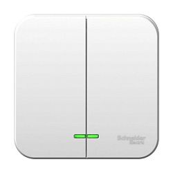 Выключатель 2-кл. ОП Blanca 6А IP20 (сх. 5) 250В с металлич. пластиной бел. SE BLNVA065021 1210437