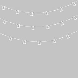 Гирлянда Белт-Лайт 2 жилы, 50м, шаг 20см, 250 патронов E27, IP65, белый круглый провод NEON-NIGHT 331-244