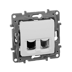 ETIKA Розетка двойная RJ11+RJ45 кат.5E UTP белый 672252