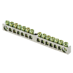 Шина PEN "ноль-земля" (6x9мм) 14 отв. цинк крепеж по центру EKF sn1-63-14