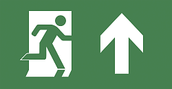 Пиктограмма "ВЫХОД/стрелка вверх" PVC для ССА 3000 IEK LPC10-2-30-15-VVERH