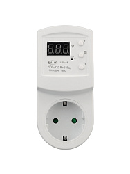 Однофазное цифровое реле напряжения на розетку 16А (под евро вилку с заземлением) JJSV-16