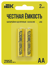 Батарейка щелочная Alkaline LR06/AA (2шт/блистер) IEK ABT-LR06-OP-L02