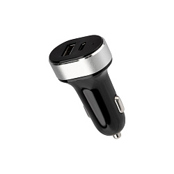Автозарядка в прикуриватель REXANT АЗУ USB-A+USB-C, 3.1 A черная 18-2226