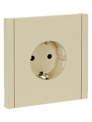 FORTE&PIANO Розетка 1-местная с заземлением с защитными шторками безвинтовое крепление 16А FP413 ваниль IEK FP-R14-16-1-K10