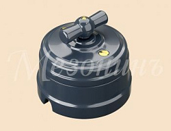 Выключатель ретро фарфоровый поворотный на четыре положения (2-х клавишн, в комплекте с подъемной GE70401-57