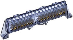 TEKFOR Шина N "ноль" в комбинированном DIN-изоляторе "Стойка" 8х12-(6+8)-Ч IEK TF-NN20-68-DP-K02