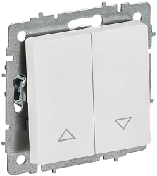 BRITE Выключатель жалюзи 10А ВС10-1-5-БрАБ арктический белый IEK BR-V15-0-10-K91