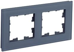 BRITE Рамка 2-местная РУ-2-2-Бр стекло маренго матовый IEK BR-M22-G-31-K35