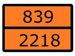 Знак наклейка "Номер ООН 839/2218" (300x400) EKF an-7-839-2218