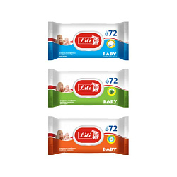 Салфетки влажные 72 шт. «Lili» для детей с экстрактом алоэ вера 80-0010