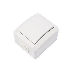 Переключатель проходной INDUSTRIAL IP54 о/у, белый KRANZ KR-78-0836