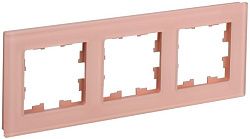BRITE Рамка 3-местная РУ-3-2-БрП стекло персиковый матовый IEK BR-M32-G-31-K96