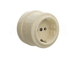 Розетка ретро с заземляющим контактом, цвет - слоновая кость GE70302-02