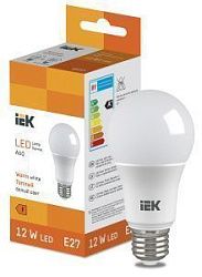 Лампа светодиодная Груша A60 12 Вт 1140lm 3000K E27 IEK (ЭФ) LL-I-A60-12-230-30-E27