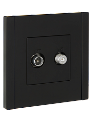 FORTE&PIANO Розетка двойная TV+SAT FP138 черный IEK FP-AF20-O-K02
