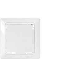 Розетка одноместная брызгозащищенная с заземляющим контактом скрытой установки РС16-312 23BY