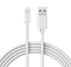 Кабель USB-A – Lightning для Apple, 2,4А, 1м, ПВХ, белый  REXANT 18-0001