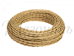 Провод декоративный витой TV+Internet, цвет- песочное золото, ТМ "МезонинЪ, (бухта 45м ) GE72100-32 GE72100-32