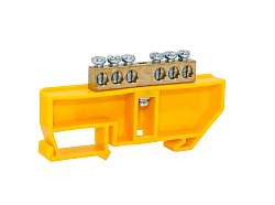 Шина PE "земля" на DIN-изоляторе ЖЕЛТЫЙ 6х9-6 DEKRON AN0803-0013