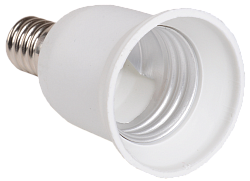 Переходник Е14-Е27 ПР14-27-К02 пластик белый (индивидуальный пакет) IEK EPR21-01-01-K01