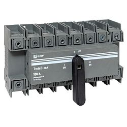 Рубильник 100A 4P реверсивный c рукояткой для прямой установки TwinBlock EKF tb-s-100-4p-rev