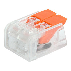 Универсальная компактная клемма СМК 221-412, 2-проводная до 4,0 мм² (пакет 5 шт/уп) REXANT 07-5206