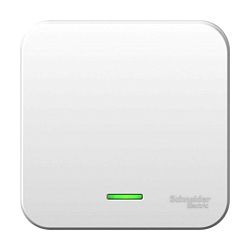 Выключатель 1-кл. ОП Blanca 10А IP20 (сх. 1) 250В с подсветкой с металлич. пластиной бел. SE BLNVA101121 1210440