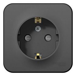 Розетка 1-м ОП Blanca 16А IP20 250В с заземл. защ. шторки антрацит SE BLNRA011106 1210617