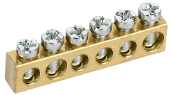 TEKFOR Шина нулевая сечение 6х9 6 отверстий IEK TF-KP00D-SN-06