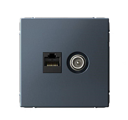 Розетка компьютерная + телевизионная 2-м ArtGallery RJ45 + TV кат.5E грифель SE GAL000789 1823497