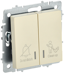 BRITE Выключатель 2-клавишный с индикацией для отелей 10А ВС10-2-9-БрКр бежевый IEK BR-V20-2-10-K10