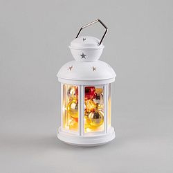 Декоративный фонарь с шариками 12х12х20,6 см, белый корпус, теплый белый цвет свечения NEON-NIGHT 513-062