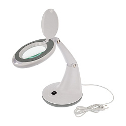 Лупа настольная 3D с подсветкой 30 SMD LED, ø100мм, белая REXANT 31-0245