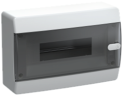 UNION Compact Корпус пластиковый БЕЛЫЙ ЩРН-П-12, IP41 черная прозрачная дверь IEK UIC-KP12-N-12-41-K01