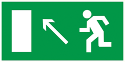 Этикетка самоклеящаяся 100х50мм "Направление к эвакуационному выходу налево вверх" IEK YPC30-105NEV-NALVV