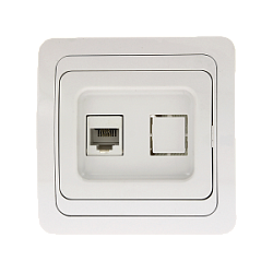 Лондон Розетка Phone 1-местная белая EKF EET01-034-10