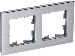 BRITE Рамка 2 -местная РУ-2-1-БрА металл алюминий IEK BR-M22-M-K47