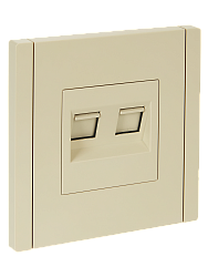 FORTE&PIANO Розетка компьютерная двойная RJ45 кат.6 FP434 ваниль IEK FP-K20-2-K10