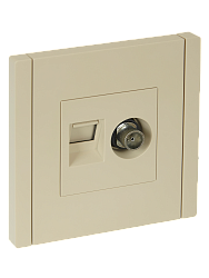 FORTE&PIANO Розетка двойная TV+RJ45 кат.6 FP437 ваниль IEK FP-AK20-2-K10