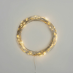 Гирлянда Роса 10м, 100LED, теплый белый, IP44, на батарейках 3хАА, с пультом 8 режимов NEON-NIGHT 303-256