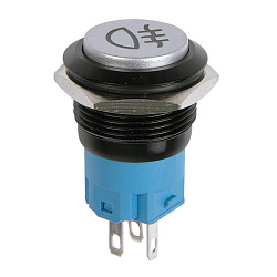 Кнопка  антивандальная Ø19 Фикс 12В (2с) ON-OFF зеленая (Противотуманки)  REXANT 36-3385