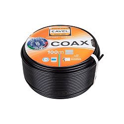 Кабель коаксиальный SAT-703PE, Cu/Al/CuSn, 75%, 75Ом, 100м, OUTDOOR, черный CAVEL 01-2432-2