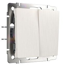 Выключатель двухклавишный (перламутровый рифленый) Werkel W1120013